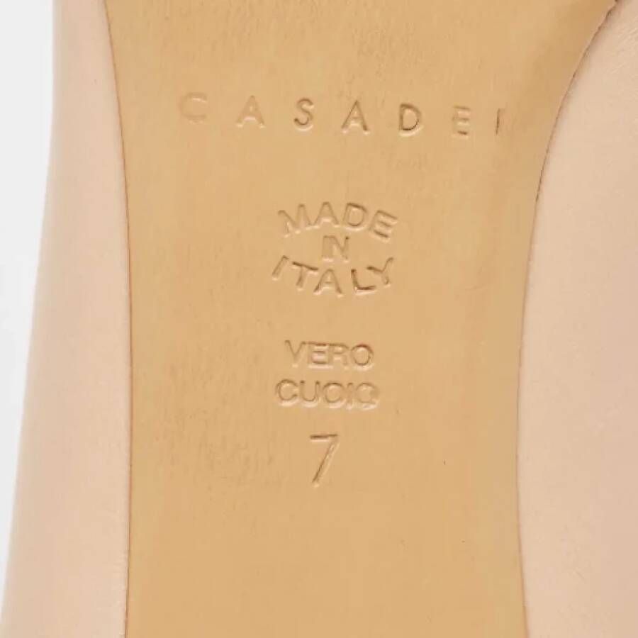 Casadei Pre-owned Leather heels Beige Dames