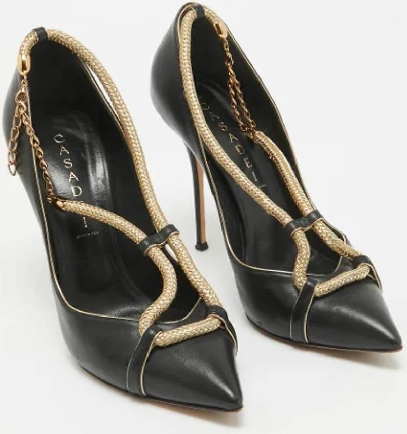 Casadei Pre-owned Leather heels Black Dames