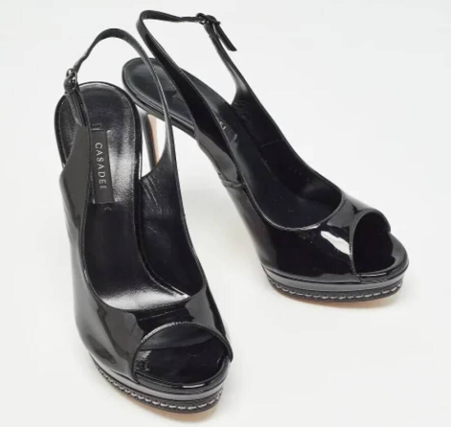 Casadei Pre-owned Leather heels Black Dames