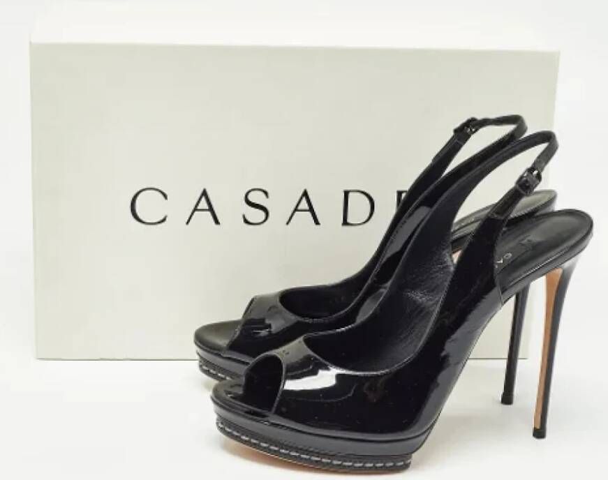 Casadei Pre-owned Leather heels Black Dames