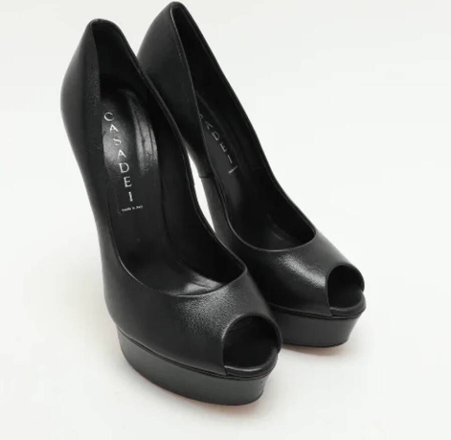 Casadei Pre-owned Leather heels Black Dames