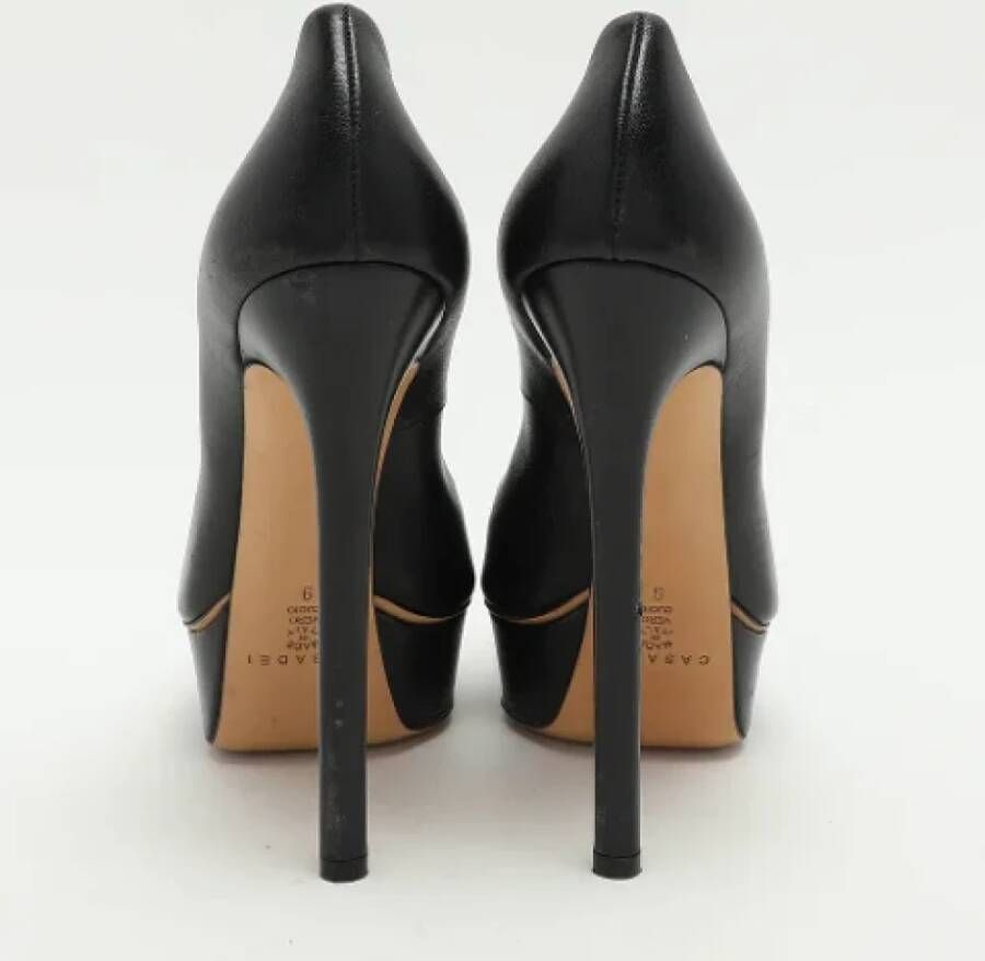 Casadei Pre-owned Leather heels Black Dames