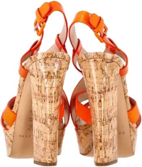 Casadei Pre-owned Leather heels Orange Dames