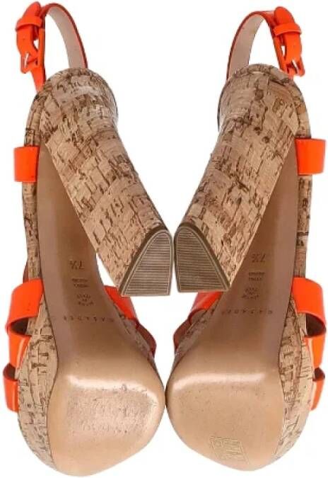 Casadei Pre-owned Leather heels Orange Dames