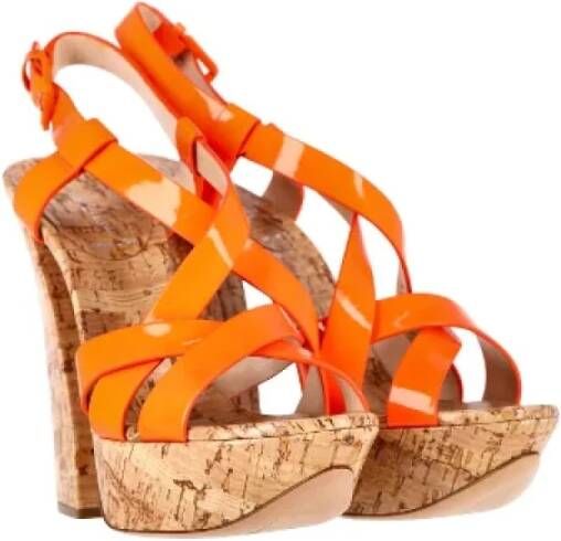 Casadei Pre-owned Leather heels Orange Dames