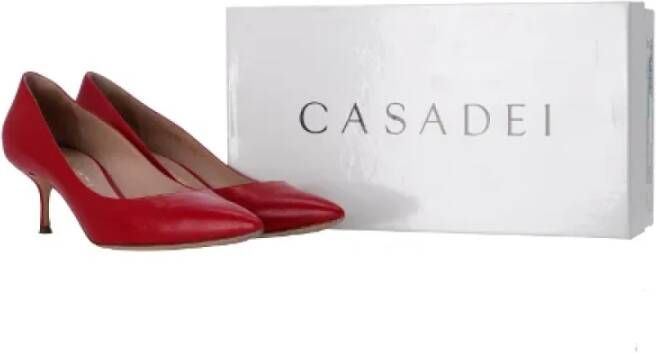 Casadei Pre-owned Leather heels Red Dames