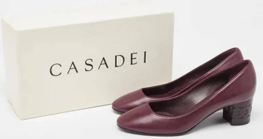 Casadei Pre-owned Leather heels Red Dames