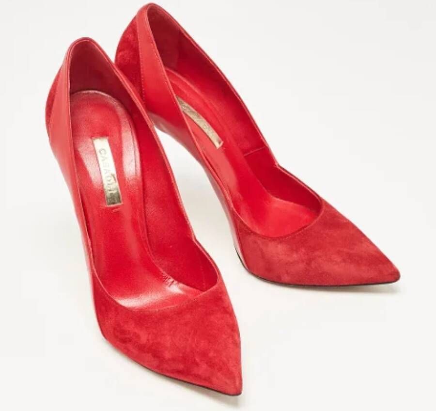 Casadei Pre-owned Leather heels Red Dames