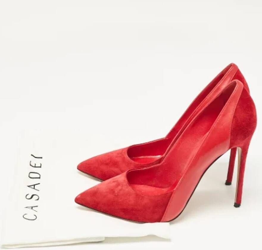 Casadei Pre-owned Leather heels Red Dames