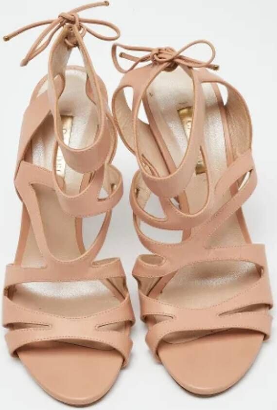 Casadei Pre-owned Leather sandals Beige Dames