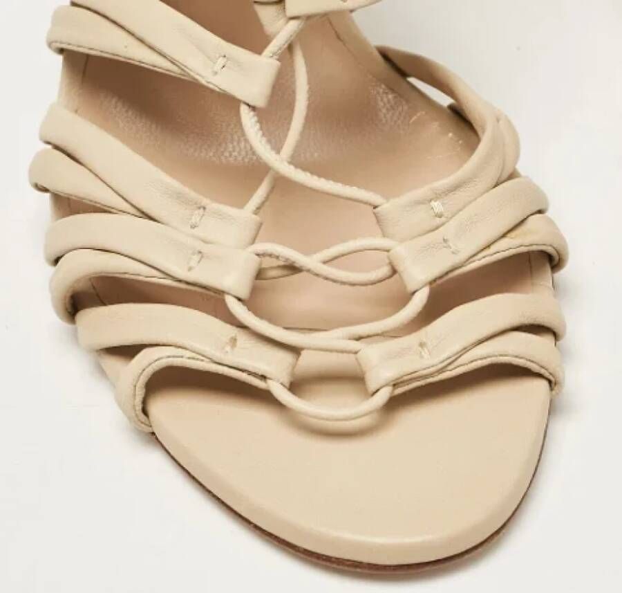 Casadei Pre-owned Leather sandals Beige Dames