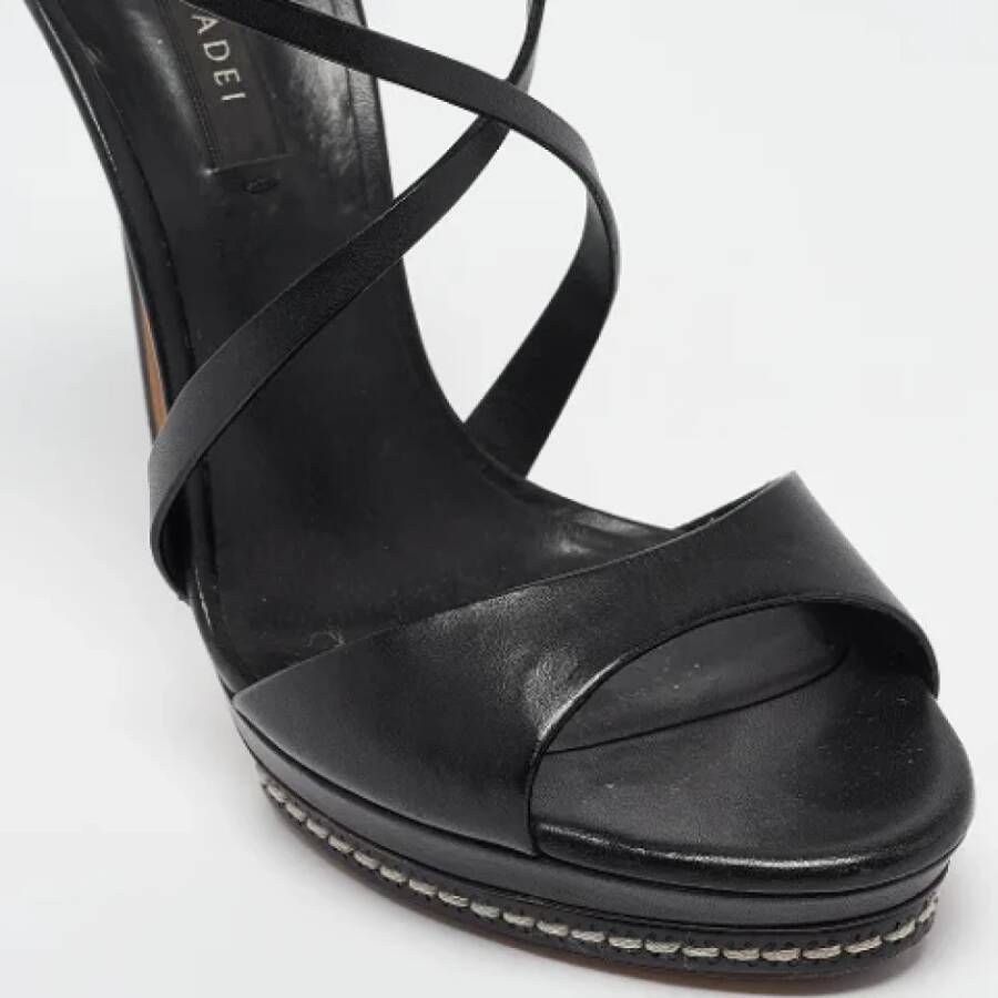 Casadei Pre-owned Leather sandals Black Dames