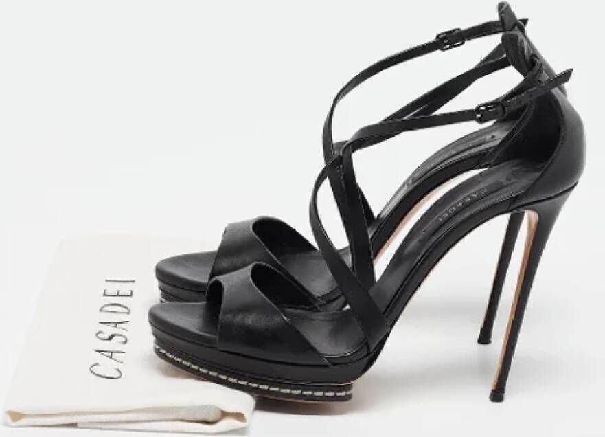 Casadei Pre-owned Leather sandals Black Dames