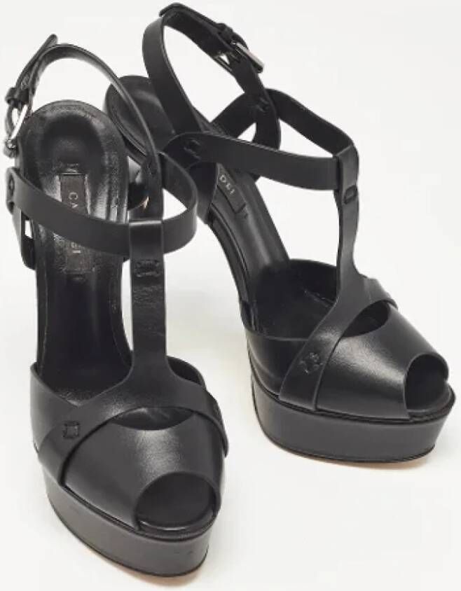 Casadei Pre-owned Leather sandals Black Dames