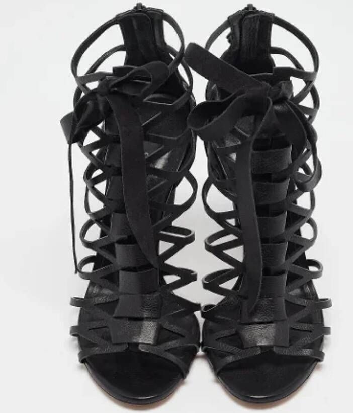 Casadei Pre-owned Leather sandals Black Dames