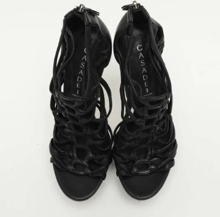 Casadei Pre-owned Leather sandals Black Dames