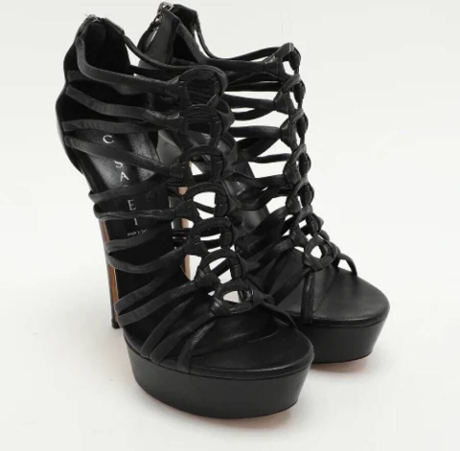 Casadei Pre-owned Leather sandals Black Dames