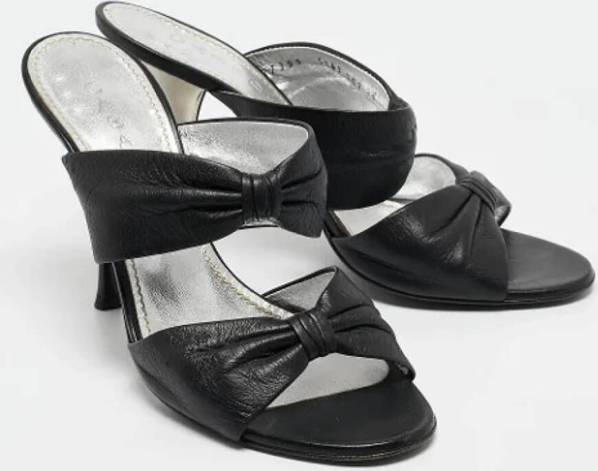 Casadei Pre-owned Leather sandals Black Dames