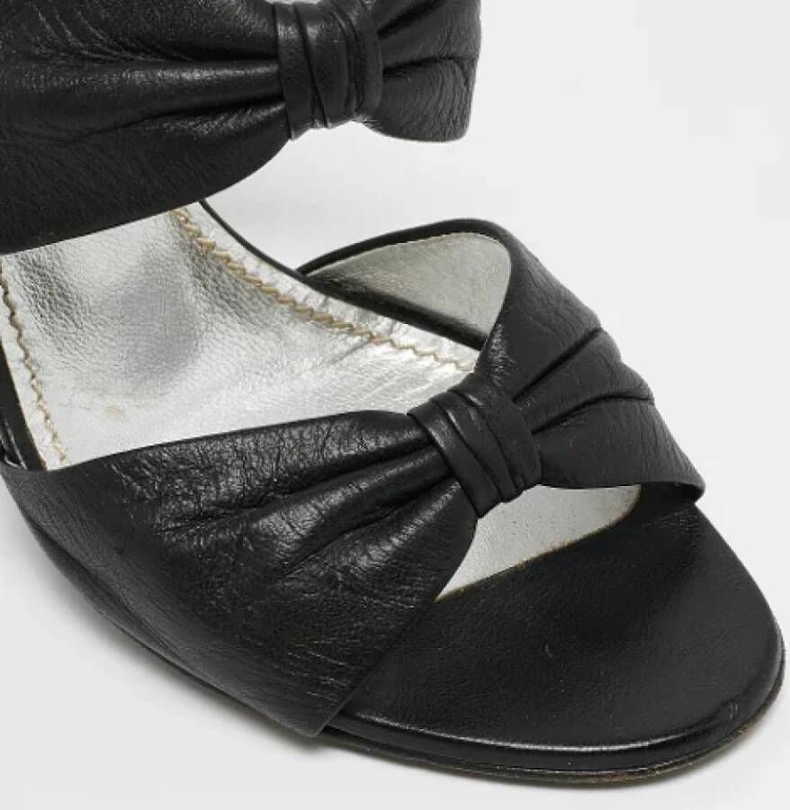 Casadei Pre-owned Leather sandals Black Dames