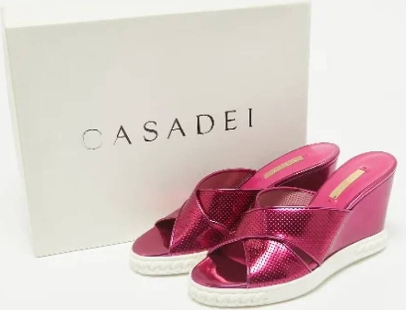 Casadei Pre-owned Leather sandals Purple Dames