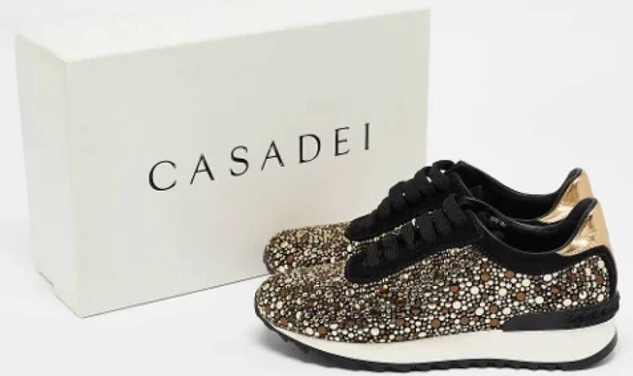 Casadei Pre-owned Leather sneakers Black Dames