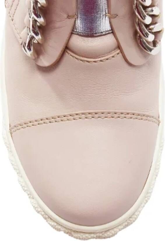 Casadei Pre-owned Leather sneakers Pink Dames