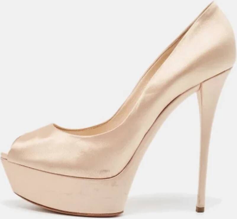 Casadei Pre-owned Satin heels Beige Dames