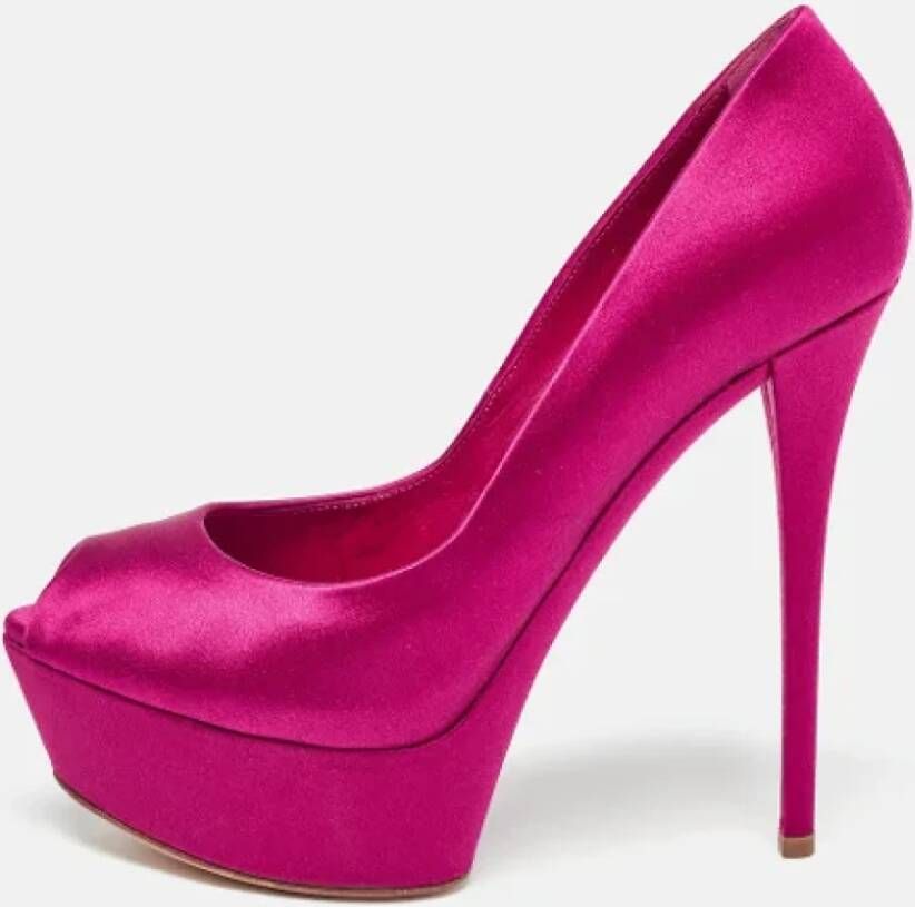 Casadei Pre-owned Satin heels Pink Dames