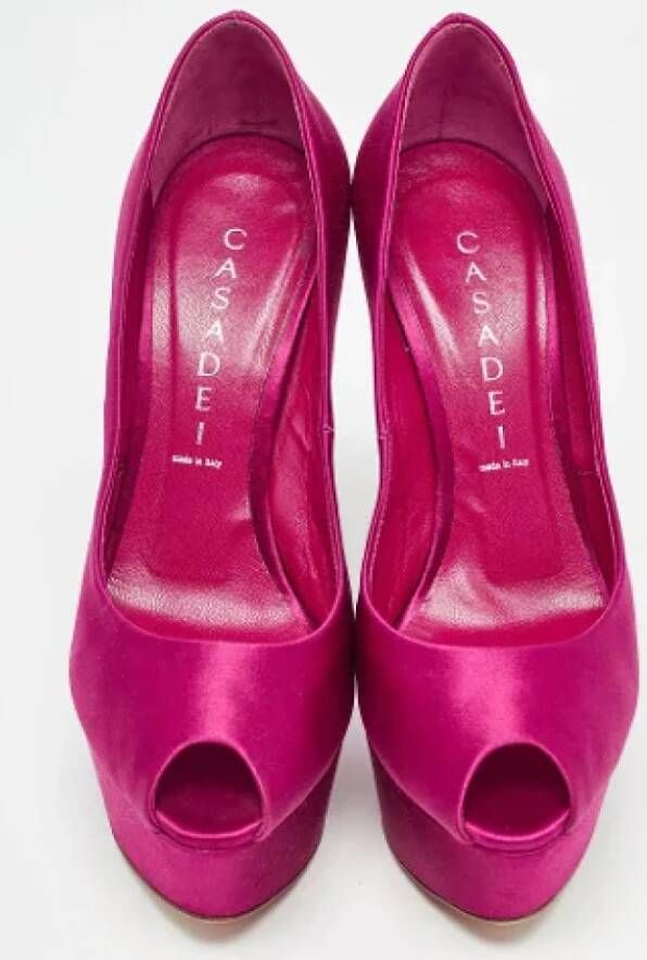 Casadei Pre-owned Satin heels Pink Dames