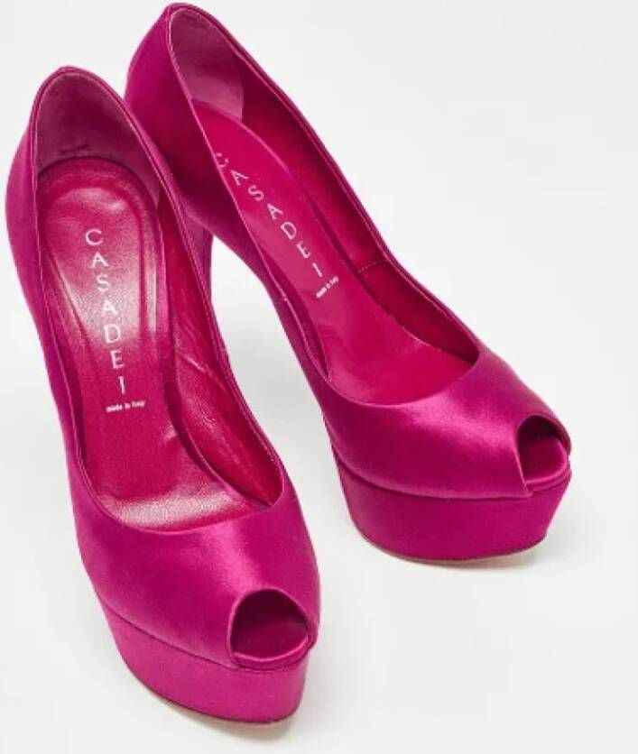 Casadei Pre-owned Satin heels Pink Dames