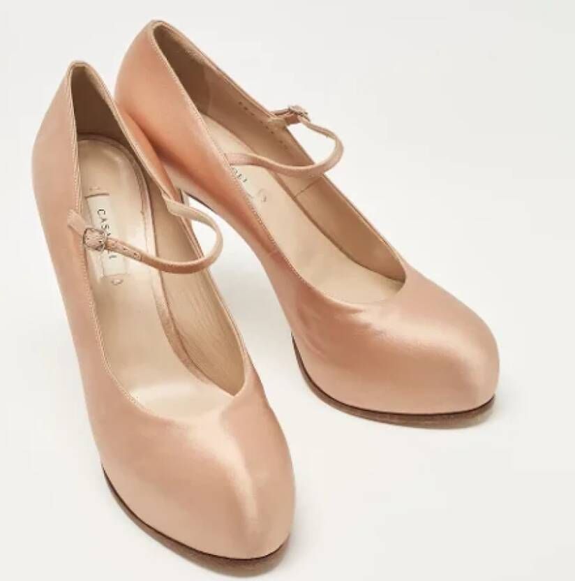 Casadei Pre-owned Satin heels Pink Dames