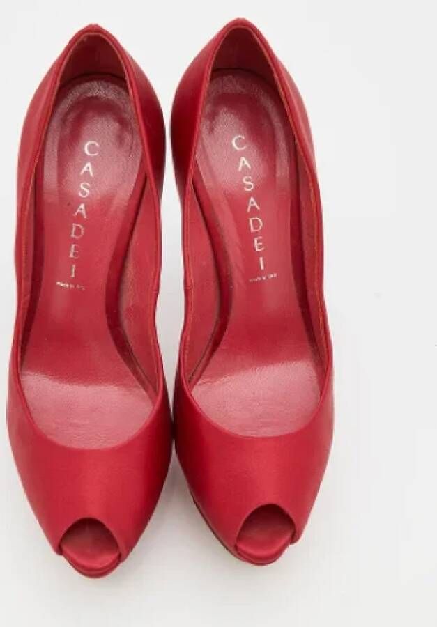 Casadei Pre-owned Satin heels Red Dames