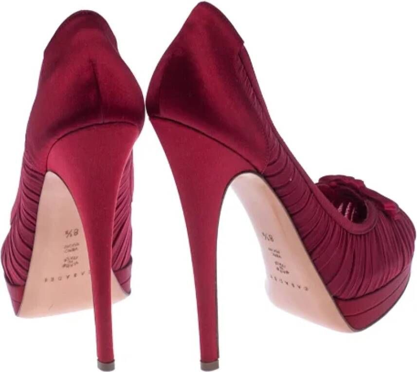 Casadei Pre-owned Satin heels Red Dames