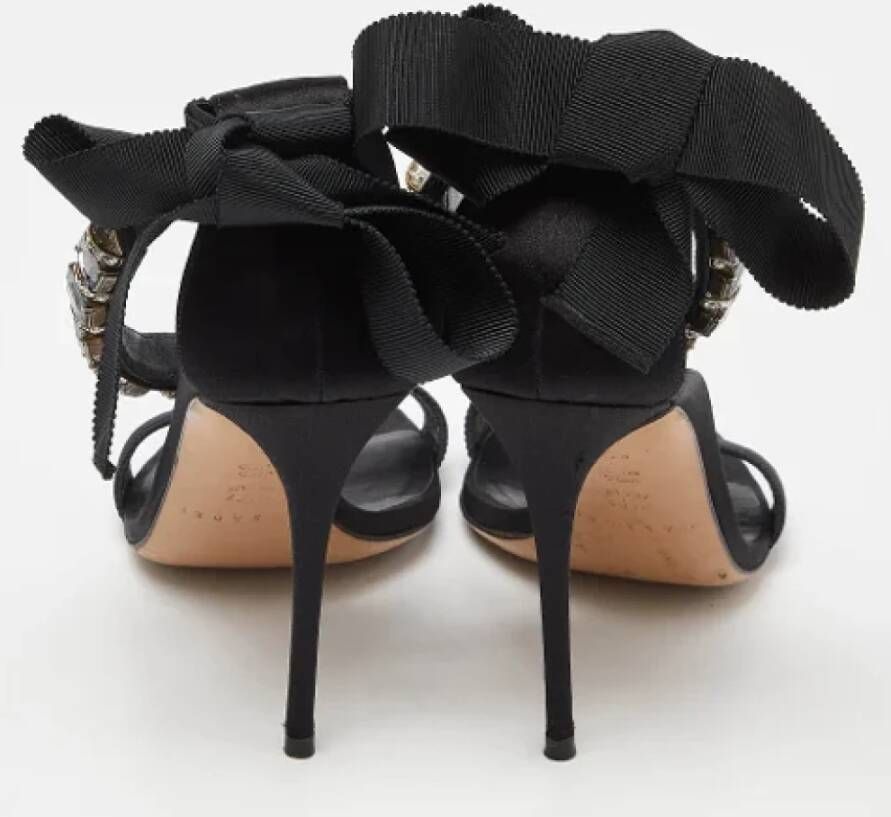 Casadei Pre-owned Satin sandals Black Dames