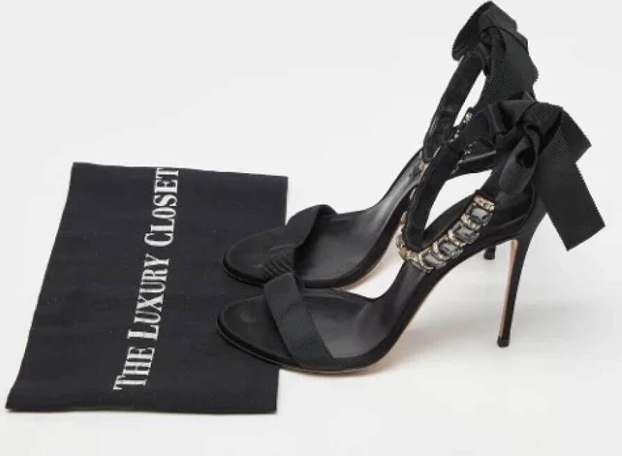 Casadei Pre-owned Satin sandals Black Dames