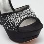 Casadei Pre-owned Satin sandals Black Dames - Thumbnail 7