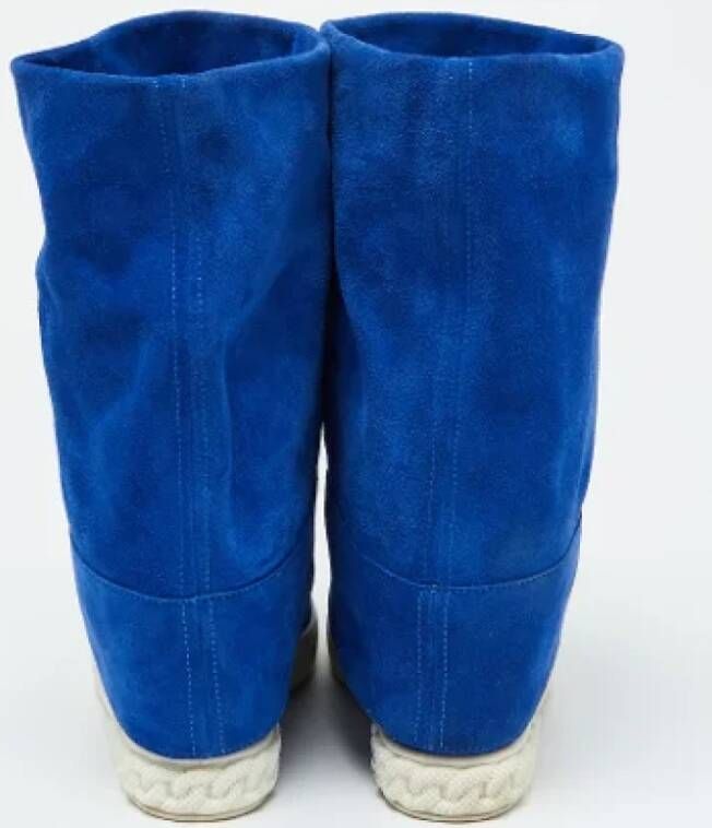 Casadei Pre-owned Suede boots Blue Dames