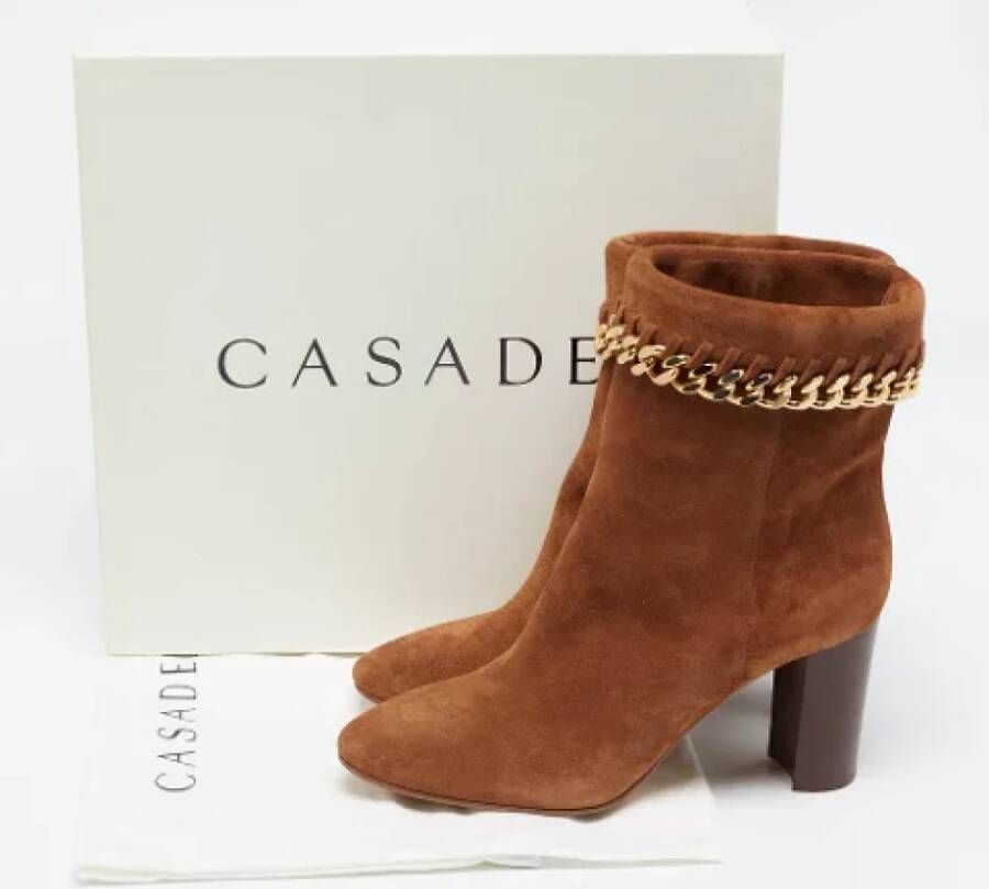 Casadei Pre-owned Suede boots Brown Dames