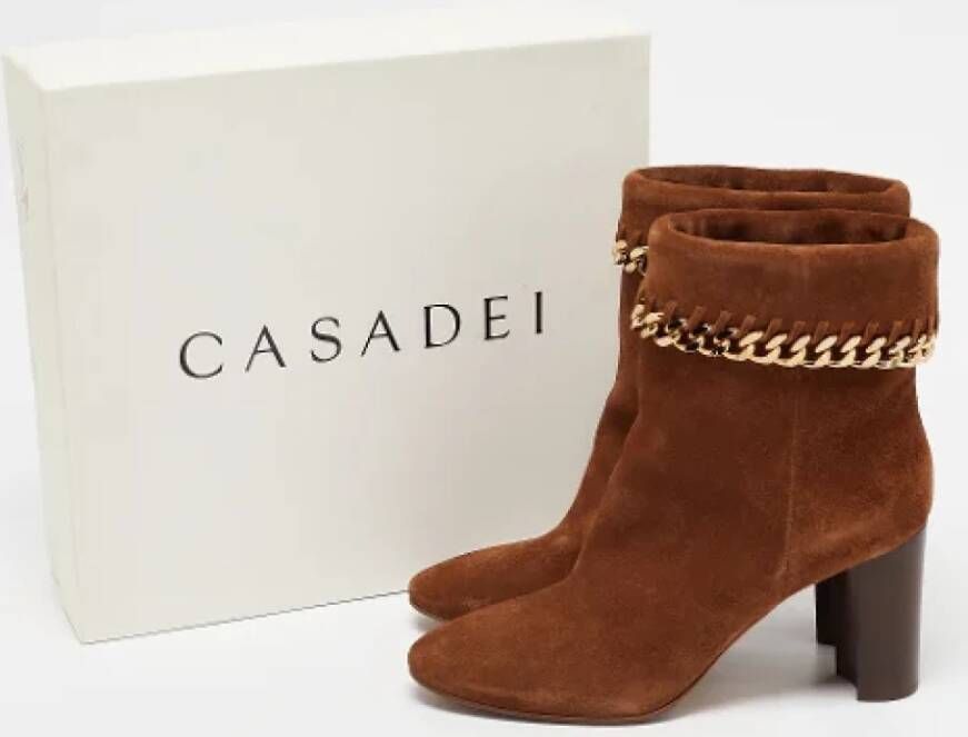 Casadei Pre-owned Suede boots Brown Dames