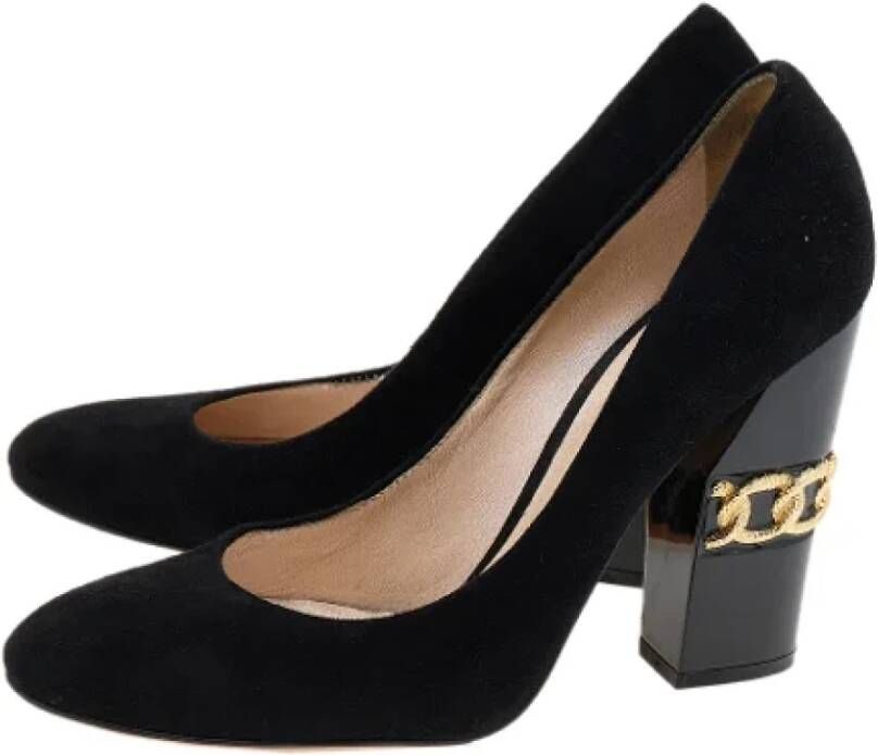 Casadei Pre-owned Suede heels Black Dames