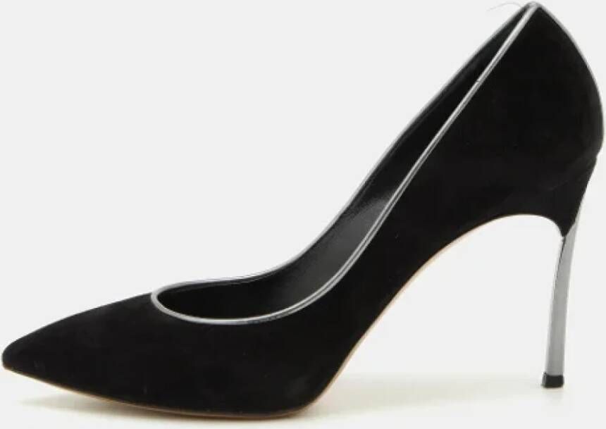 Casadei Pre-owned Suede heels Black Dames