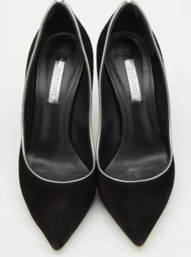 Casadei Pre-owned Suede heels Black Dames