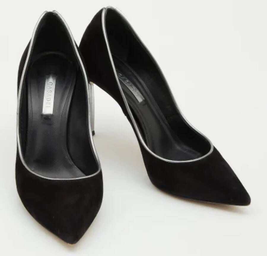 Casadei Pre-owned Suede heels Black Dames