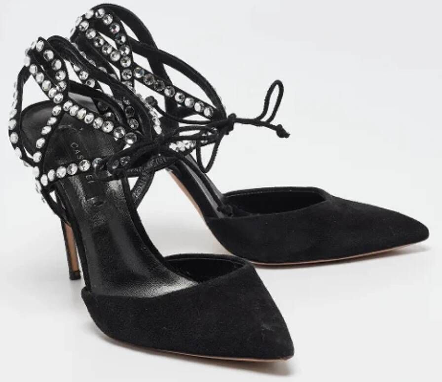 Casadei Pre-owned Suede heels Black Dames