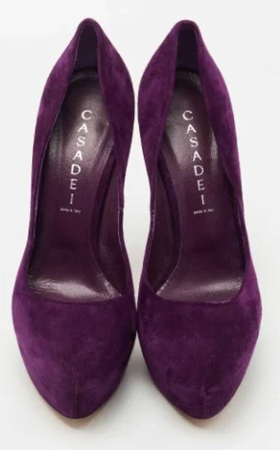Casadei Pre-owned Suede heels Purple Dames