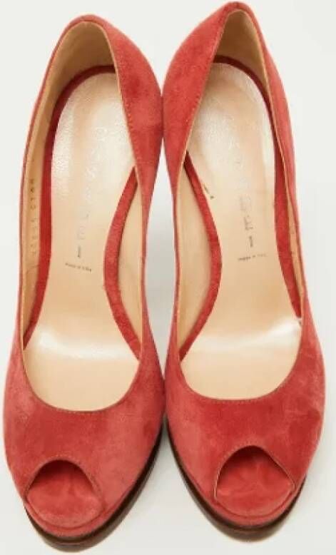 Casadei Pre-owned Suede heels Red Dames