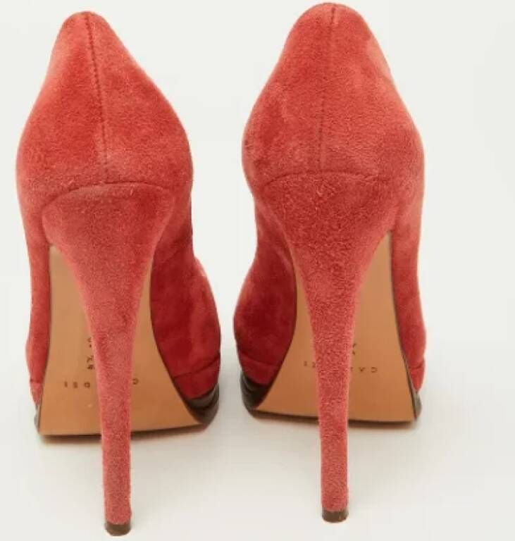 Casadei Pre-owned Suede heels Red Dames