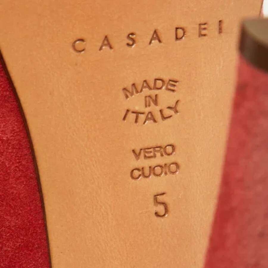 Casadei Pre-owned Suede heels Red Dames