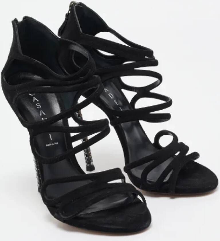 Casadei Pre-owned Suede sandals Black Dames