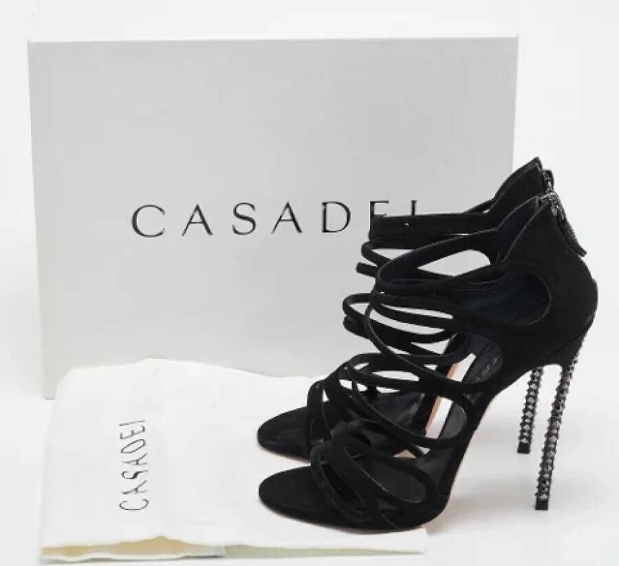 Casadei Pre-owned Suede sandals Black Dames